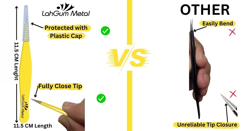 LahGum Metal creates ultra-sharp needle point tweezers for ingrown hair removal, splinter removal, fine facial hair, and precision grooming.