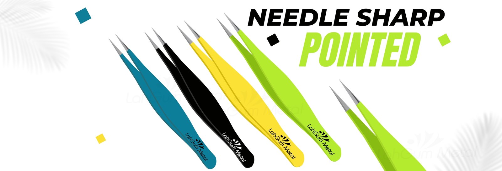 LahGum Metal needle point tweezers for fine hair and ingrown hair removal