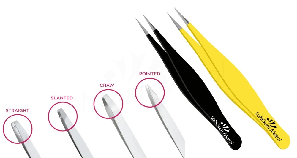Best tweezers for fine hair comparison showing slanted and needle pointed tip design for precise hair removal
