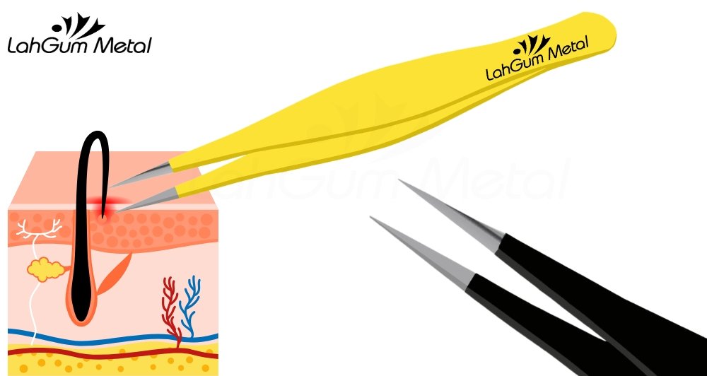 Best tweezers for fine hair designed with sharp needle point tips for removing chin hair and ingrown facial hair