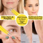 Facial hair pointed tweezers designed for removing chin hair and fine facial hairs easily