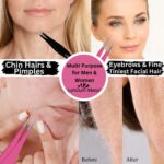 Ultra sharp precision tweezers for plucking fine hair, eyebrow shaping and chin hair removal