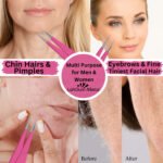 Fine tweezers for removing facial hair, chin hair and tiny stubborn hairs with precision