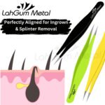 Sharp ingrown hair tweezers designed for removing trapped hairs, splinters and fine facial hair