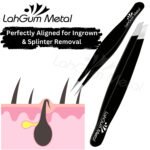 Sharp ingrown hair tweezers designed for removing trapped hairs, splinters and fine facial hair