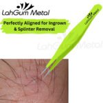 Sharp ingrown hair tweezers designed to remove trapped hairs, splinters and tiny facial hairs