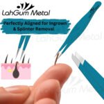 Sharp ingrown hair tweezers designed for removing trapped hairs, splinters and fine eyebrow hair
