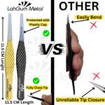 Medical grade tweezers designed for removing ingrown hair, splinters and tiny stubborn hairs