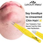 Ultra sharp pointed tweezers for chin hair removal and precise facial hair plucking