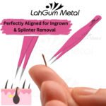 Precision fine tip tweezers for removing ingrown hairs, splinters and fine facial hairs easily