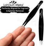 Precision pointed tweezers for splinter removal and ingrown hair extraction with ultra sharp tip