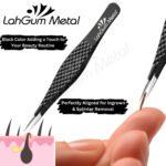 Precision sharp tweezers for removing tiny facial hairs, ingrown hairs and small splinters