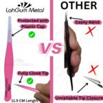 Precision splinter tweezers for extracting tiny splinters and fine ingrown hairs safely