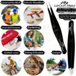 Precision tweezer set for eyebrow shaping, ingrown hair removal and splinter extraction