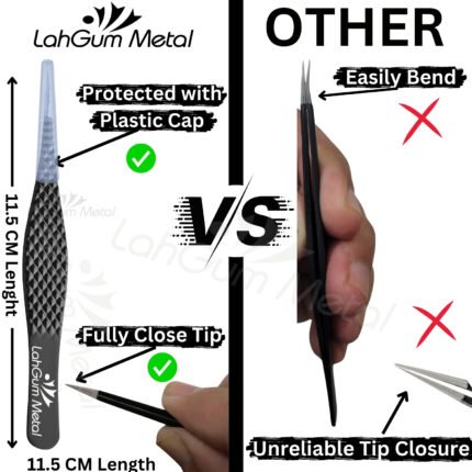 Professional sharp tweezers for precise eyebrow shaping, ingrown hair removal and facial grooming