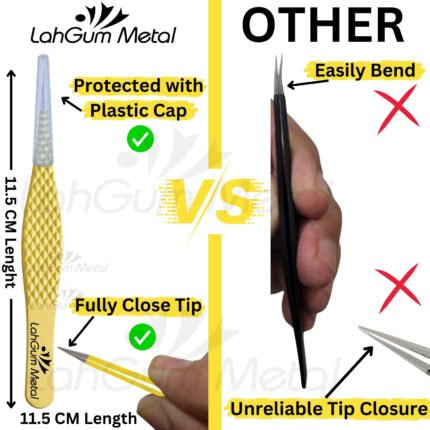 Sharp pointed tweezers for precise removal of chin hair, ingrown hair and small splinters