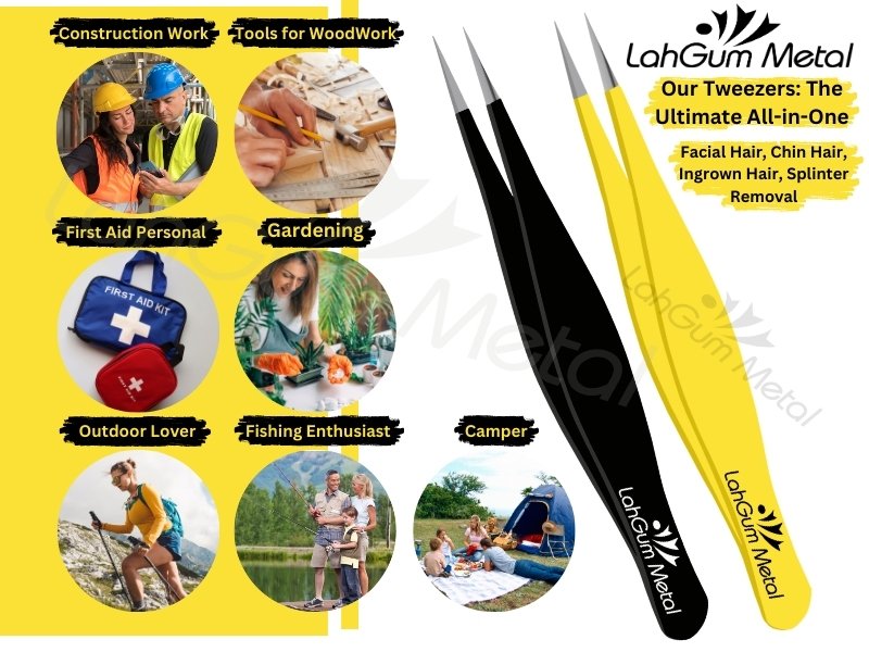 Sharp pointy tweezers for ingrown hair removal tool and precision splinter removal