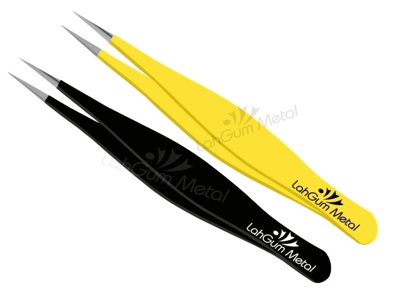 Sharp pointy tweezers tool for precise ingrown hair removal and splinter extraction