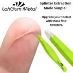 Precision splinter removal tweezers for extracting tiny splinters, ingrown hairs and fine debris