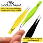 Precision splinter removal tweezers for extracting tiny splinters, ingrown hairs and debris