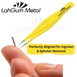 Precision splinter removal tweezers for extracting tiny splinters, ingrown hairs and debris
