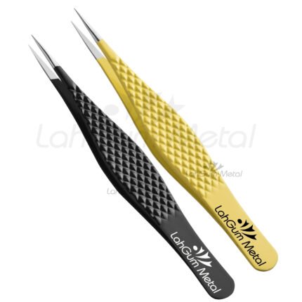 Surgical precision tweezers made from stainless steel for ingrown hair removal and splinter extraction