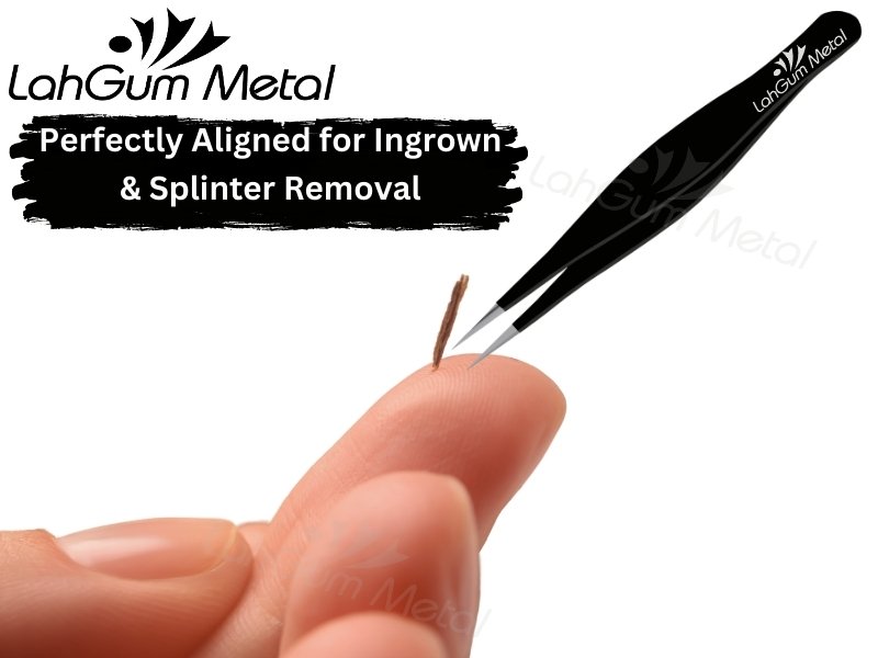 Tweezers for ingrown hair removal tool with sharp pointed tip for splinter extraction