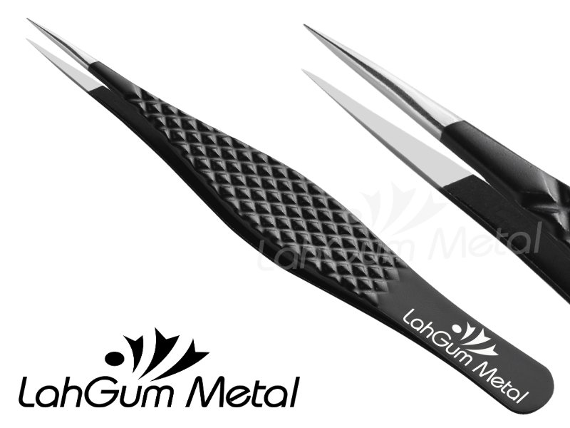 Extra fine point tweezers with narrow tip for removing tiny hairs splinters and precision grooming tasks