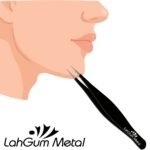 Facial hair removal for women using fine tip tweezers for safe and precise removal of unwanted chin hair