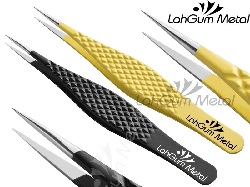 Fine pointed tweezers for hair removal with strong grip and aligned tips for precise plucking results