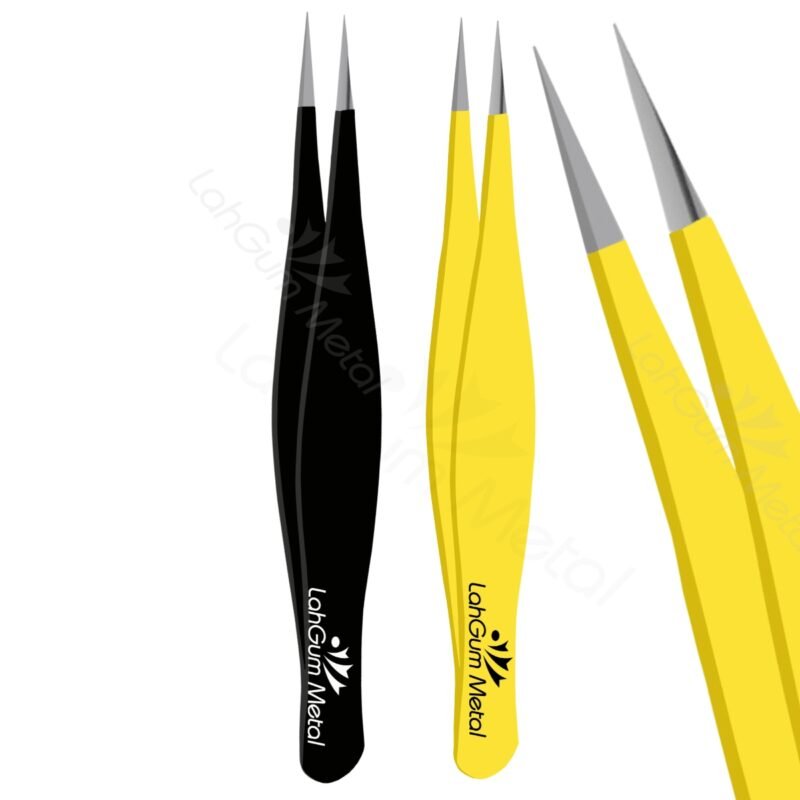 Precision pointed ingrown hair tweezers for safe removal of fine hair, splinters, and facial hair with stainless steel tip