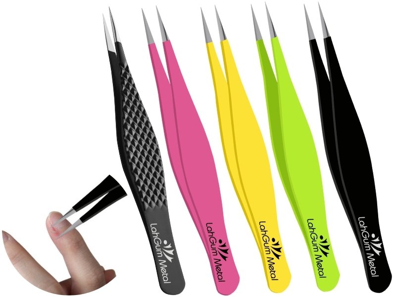 Precision ingrown tweezers for bikini area with sharp fine tips for accurate removal of stubborn ingrown hairs.